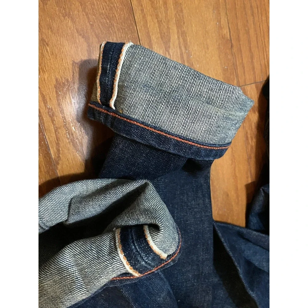 Gustin‎ Selvedge Jeans 32 (31x34) Straight Raw Blue Denim USA Made 116699